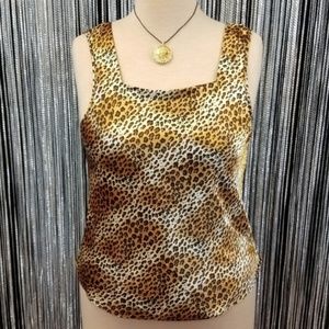 Silky Leopard Print Tank Top